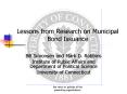 Lessons from Research on Municipal Bond Issuance