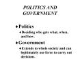 POLITICS AND GOVERNMENT