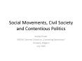 Social Movements, Civil Society and Contentious Politics