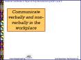Communicate verbally and nonverbally in the workplace