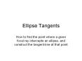 Ellipse Tangents