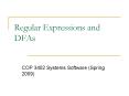 Regular Expressions and DFAs