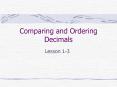 Comparing and Ordering Decimals