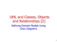 UML and Classes, Objects and Relationships 2