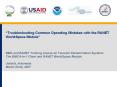 Troubleshooting Common Operating Mistakes with the RANET WorldSpace Module BMG and RANET Training Co