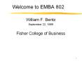Welcome to EMBA 802