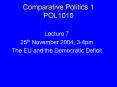 Comparative Politics 1 POL1010