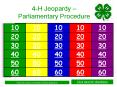 4H Jeopardy Parliamentary Procedure