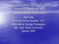 Comparative Methods II: Systems Analysis and Sustainability Indicators