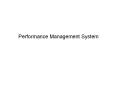 Performance Management System