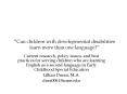 Can children with developmental disabilities learn more than one language