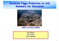 Exclusive Higgs Production at LHC Summary for Discussion