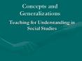 Concepts and Generalizations