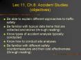 Lec 11, Ch'8: Accident Studies objectives
