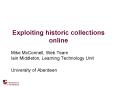 Exploiting historic collections online