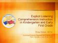 Explicit Listening Comprehension Instruction in Kindergarten and Early First Grade