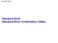 Standard Work Standard Work Combination Tables
