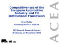 Competitiveness of the European Automotive Industry and EU Institutional Framework