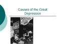 Causes of the Great Depression