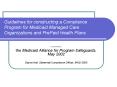 Guidelines for constructing a Compliance Program for Medicaid Managed Care Organizations and PrePaid
