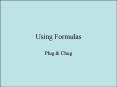 Using Formulas