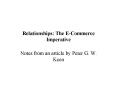 Relationships: The ECommerce Imperative