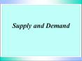 Supply and Demand