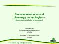 Biomass resources and bioenergy technologies from potentials to investment