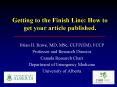 Getting to the Finish Line: How to get your article published'