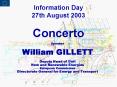 Information Day 27th August 2003 Concerto