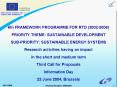 6th FRAMEWORK PROGRAMME FOR RTD 20022006 PRIORITY THEME: SUSTAINABLE DEVELOPMENT SUBPRIORITY: SUSTAI