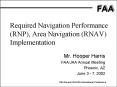 Required Navigation Performance RNP, Area Navigation RNAV Implementation
