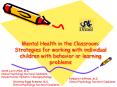 Mental Health in the Classroom: Strategies for working with individual children with behavior or lea