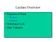 Lecture Overview