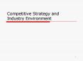 Competitive Strategy and Industry Environment