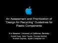 An Assessment and Prioritization of Design for Recycling Guidelines for Plastic Components