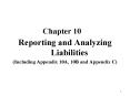 Reporting and Analyzing Liabilities