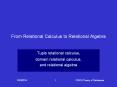 From Relational Calculus to Relational Algebra
