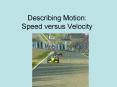Describing Motion: Speed versus Velocity