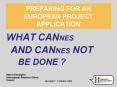 PREPARING FOR AN EUROPEAN PROJECT APPLICATION