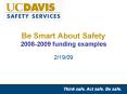 Be Smart About Safety 20082009 funding examples