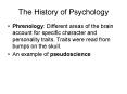 The History of Psychology