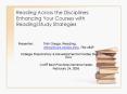 Reading Across the Disciplines: Enhancing Your Courses with ReadingStudy Strategies