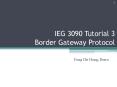 IEG 3090 Tutorial 3 Border Gateway Protocol