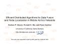 Efficient Distributed Algorithms for Data Fusion and Node Localization in Mobile Adhoc Networks
