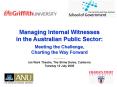 Managing Internal Witnesses in the Australian Public Sector: