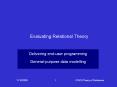 Evaluating Relational Theory