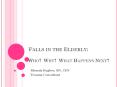 Falls in the Elderly: Who Why What Happens Next