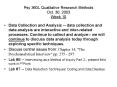 Psy 360L Qualitative Research Methods Oct' 30, 2003 Week 10