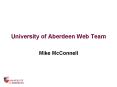 University of Aberdeen Web Team